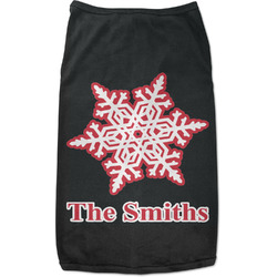Snowflakes Black Pet Shirt - L (Personalized)