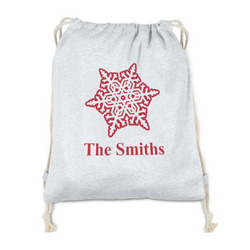 Snowflakes Drawstring Backpack - Sweatshirt Fleece (Personalized)