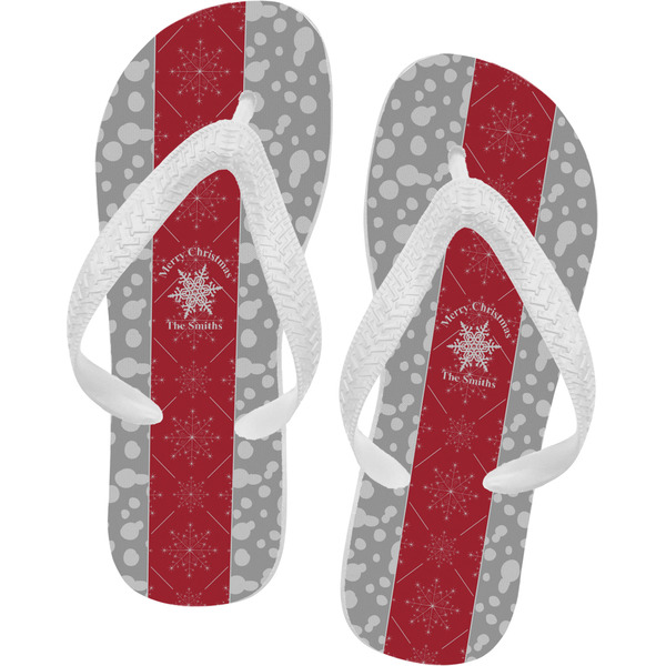 Custom Snowflakes Flip Flops - Small (Personalized)