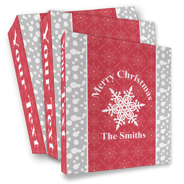 Custom Snowflakes 3 Ring Binder - Full Wrap (Personalized)