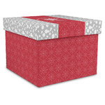 Snowflakes Gift Box with Lid - Canvas Wrapped - X-Large (Personalized)