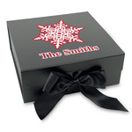 Snowflakes Gift Box with Magnetic Lid - Black (Personalized)