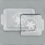 Snowflakes Set of Glass Baking & Cake Dish - 13in x 9in & 8in x 8in (Personalized)