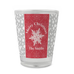 Snowflakes Glass Shot Glass - 1.5 oz - Single (Personalized)