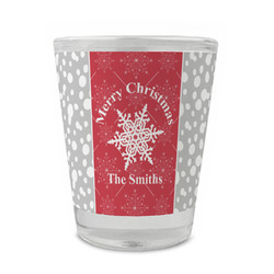 Snowflakes Glass Shot Glass - 1.5 oz - Single (Personalized)