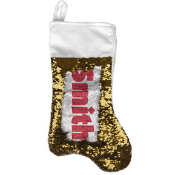 Snowflakes Reversible Sequin Stocking - Gold (Personalized)