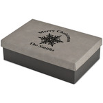 Snowflakes Large Gift Box w/ Engraved Leather Lid (Personalized)