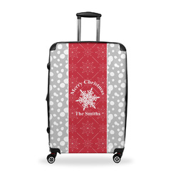 Snowflakes Suitcase - 28" Large - Checked w/ Name or Text