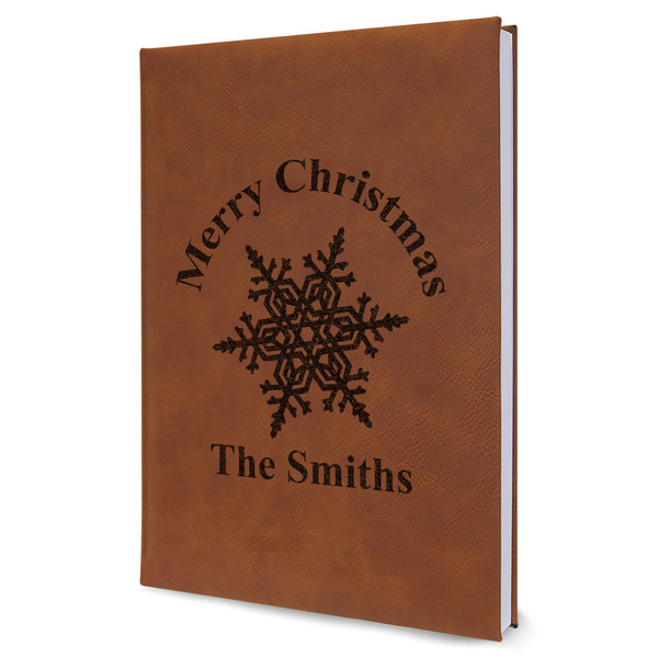 Custom Snowflakes Leather Sketchbook - Large - Double Sided (Personalized)