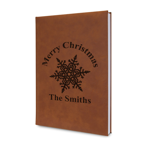 Custom Snowflakes Leather Sketchbook - Small - Single Sided (Personalized)