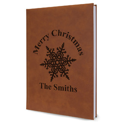 Snowflakes Leatherette Journal - Large - Single Sided (Personalized)