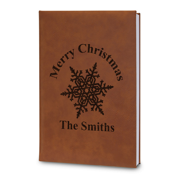 Custom Snowflakes Leatherette Journal - Large - Double Sided (Personalized)