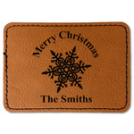 Snowflakes Faux Leather Iron On Patch - Rectangle (Personalized)