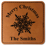 Snowflakes Faux Leather Iron On Patch - Square (Personalized)