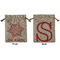 Snowflakes Medium Burlap Gift Bag - Front and Back