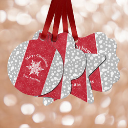 Snowflakes Metal Ornaments - Double Sided w/ Name or Text