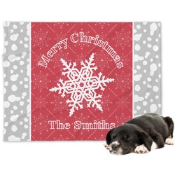 Snowflakes Dog Blanket (Personalized)