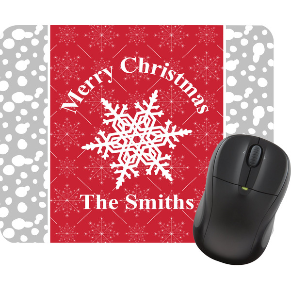 Custom Snowflakes Rectangular Mouse Pad (Personalized)