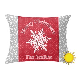 Snowflakes Outdoor Throw Pillow (Rectangular) (Personalized)