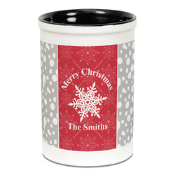 Snowflakes Ceramic Pencil Holders - Black