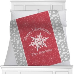 Snowflakes Minky Blanket - Toddler / Throw - 60"x50" - Double Sided (Personalized)