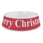 Snowflakes Plastic Dog Bowl - Large (Personalized)