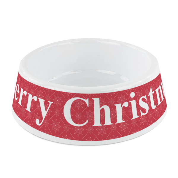 Custom Snowflakes Plastic Dog Bowl - Small (Personalized)