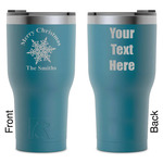 Snowflakes RTIC Tumbler - Dark Teal - Laser Engraved - Double-Sided (Personalized)