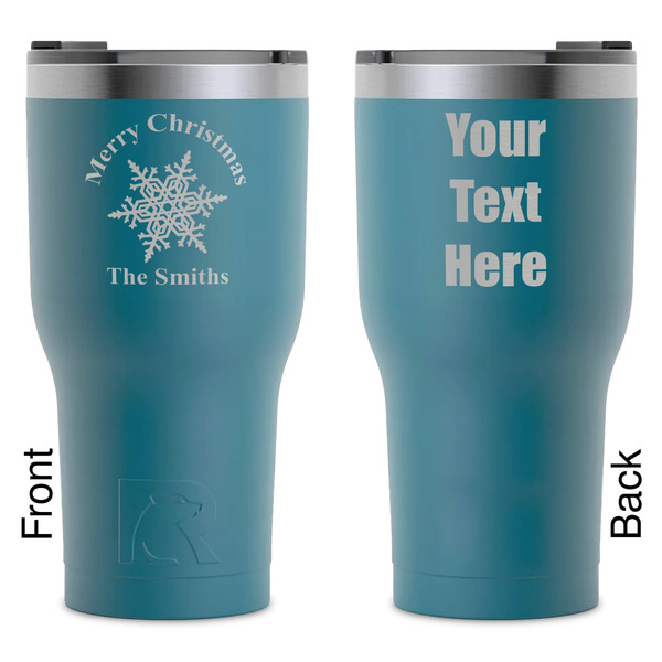 Custom Snowflakes RTIC Tumbler - Dark Teal - Laser Engraved - Double-Sided (Personalized)