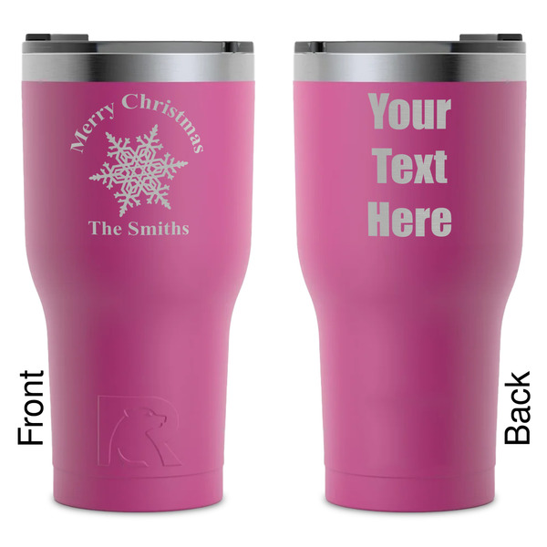 Custom Snowflakes RTIC Tumbler - Magenta - Laser Engraved - Double-Sided (Personalized)