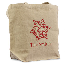 Snowflakes Reusable Cotton Grocery Bag - Single (Personalized)