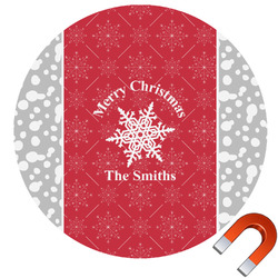 Snowflakes Round Car Magnet - 6" (Personalized)