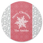 Snowflakes Round Rubber Backed Coaster (Personalized)