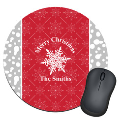 Snowflakes Round Mouse Pad (Personalized)