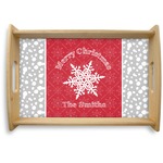 Snowflakes Natural Wooden Tray - Small (Personalized)