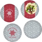 Snowflakes Set of 4 Glass Lunch / Dinner Plate 10" (Personalized)