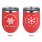 Snowflakes Stainless Wine Tumblers - Coral - Double Sided - Approval