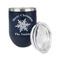 Snowflakes Stainless Wine Tumblers - Navy - Double Sided - Alt View