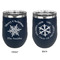 Snowflakes Stainless Wine Tumblers - Navy - Double Sided - Approval