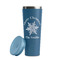 Snowflakes Steel Blue RTIC Everyday Tumbler - 28 oz. - Lid Off