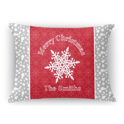 Snowflakes Rectangular Throw Pillow Case - 12"x18" (Personalized)