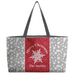 Snowflakes Beach Totes Bag - w/ Black Handles (Personalized)