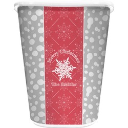 Snowflakes Waste Basket - Single Sided (White) (Personalized)