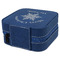 Snowflakes Travel Jewelry Boxes - Leather - Navy Blue - View from Rear