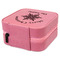 Snowflakes Travel Jewelry Boxes - Leather - Pink - View from Rear