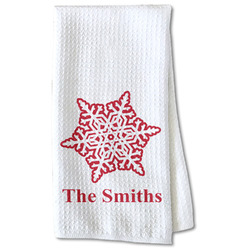 Snowflakes Kitchen Towel - Waffle Weave - Partial Print (Personalized)
