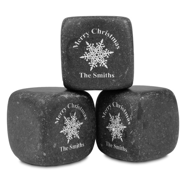 Custom Snowflakes Whiskey Stone Set - Set of 3 (Personalized)