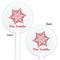 Snowflakes White Plastic 5.5" Stir Stick - Double Sided - Round - Front & Back