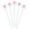 Snowflakes White Plastic 5.5" Stir Stick - Fan View