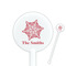 Snowflakes White Plastic 5.5" Stir Stick - Round - Closeup